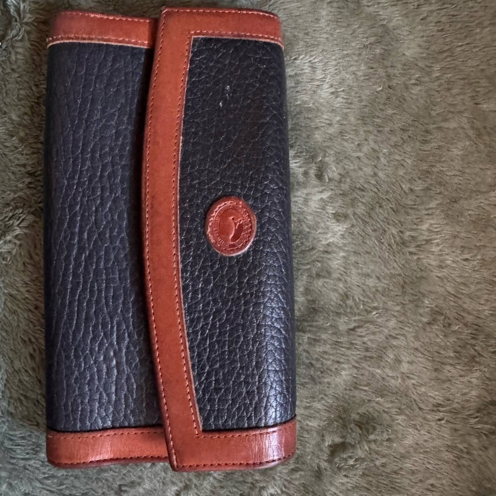 Dooney & Bourke Black and Tan Leather Card Holder